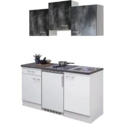 Flex-Well Classic Singleküche Lucca 150 Cm Weiß-Caledonia -Kuchenwelt 001000luccacaledonia frei1