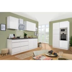 Respekta Premium Küchenzeile Grifflos 335 Cm Weiß Hochglanz-Weiß -Kuchenwelt 020 Doppelblockgeschlossen 1