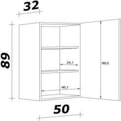 Flex-Well Exclusiv Oberschrank Capri 50 Cm X 89 Cm Schwarz Matt-Endgrain Oak -Kuchenwelt 047584070353 4051 VM H5089