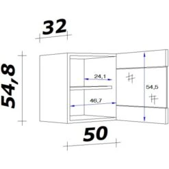 Flex-Well Exclusiv Glas-Oberschrank Capri 50 Cm Schwarz Matt-Endgrain Oak -Kuchenwelt 047584070377 4051 VM HGH50