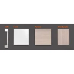 Flex-Well Exclusiv Musterpaket Küchenzeile Abaco Perlmutt-Akazie NB