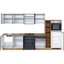 Held Möbel Küchenzeile 330 Cm Matt Grau-Wotaneiche -Kuchenwelt 070 11016600 1023.6293 2 4