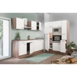 Respekta Küchenzeile Ohne E-Geräte 360 Cm Weiß Seidengl.-Eiche York -Kuchenwelt 08 4384 LBKB360EYWMIGKE 03