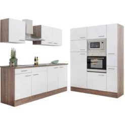 Respekta Küchenzeile Ohne E-Geräte 360 Cm Weiß Seidengl.-Eiche York -Kuchenwelt 08 4384 LBKB360EYWMIGKE 06