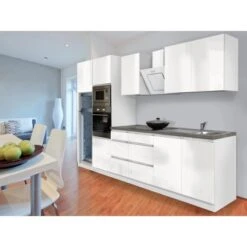 Respekta Premium Küchenzeile Grifflos 335 Cm Weiß Hochglanz-Weiß -Kuchenwelt 10568 4384 glrp335hwwgke 1