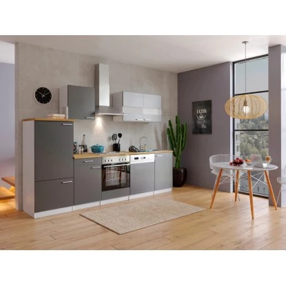 Respekta Economy Küchenzeile KB280WG 280 Cm Grau-Weiß 3 Respekta Economy Küchenzeile KB280WG 280 Cm Grau-Weiß