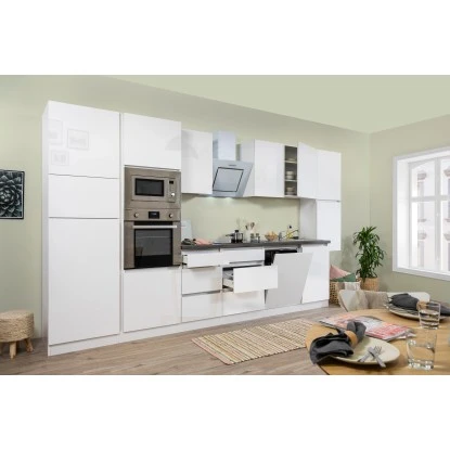 Respekta Premium Küchenzeile GLRP395HWWGKE 395 Cm Weiß Hochglanz 5 Respekta Premium Küchenzeile GLRP395HWWGKE 395 Cm Weiß Hochglanz – Bild 3