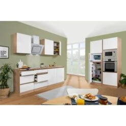 Respekta Premium Küchenzeile Grifflos 335 Cm Weiß Hochglanz-Eiche Sägerau 25 Respekta Premium Küchenzeile Grifflos 335 Cm Weiß Hochglanz-Eiche Sägerau -Kuchenwelt 122020 Doppelblockgeffnet 2