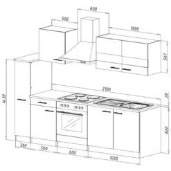 Respekta Küchenzeile KB240ESW 240 Cm Weiß-Eiche 24 Respekta Küchenzeile KB240ESW 240 Cm Weiß-Eiche -Kuchenwelt 1258276 KB240ESW 03