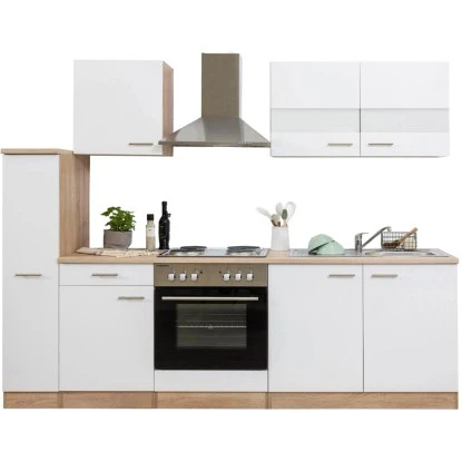 Respekta Küchenzeile KB240ESW 240 Cm Weiß-Eiche 20 Respekta Küchenzeile KB240ESW 240 Cm Weiß-Eiche – Bild 18