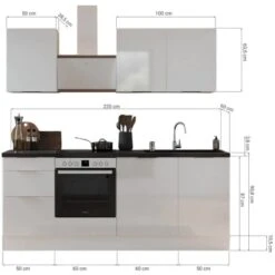 Respekta Selection Küchenzeile Elisabeth RS220WAH 220 Cm Artisan Eiche Nb.-Weiß -Kuchenwelt 145303 4384 3