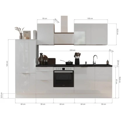 Respekta Selection Küchenzeile Elisabeth RS280WWH 280 Cm Weiß 5 Respekta Selection Küchenzeile Elisabeth RS280WWH 280 Cm Weiß – Bild 3