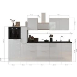 Respekta Selection Küchenzeile Elisabeth RS310HGAH 310 Cm Artisan Eiche Nb.-Grau -Kuchenwelt 145621 4384 3