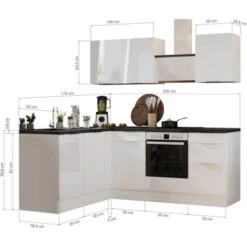 Respekta Selection Winkelküche Elisabeth RSL220AWH 220 Cm Weiß-Artisan Eiche Nb. -Kuchenwelt 145879 4384 3