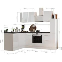 Respekta Selection Winkelküche Elisabeth RSL250AGH 250 Cm Grau-Artisan Eiche Nb. -Kuchenwelt 145924 4384 3