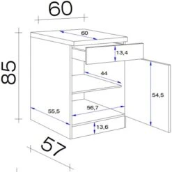 Flex-Well Unterschrank Mit Arbeitsplatte Lucca 60 Cm 5 Flex-Well Unterschrank Mit Arbeitsplatte Lucca 60 Cm -Kuchenwelt 164376 4051 5