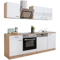 Respekta Economy Küchenzeile KB220ESWSC 220 Cm Weiß-Eiche Sägerau Glänzend -Kuchenwelt 1711795 KB220ESWSC 04