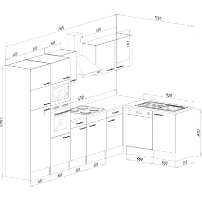Respekta Winkelküche KBL340EYCMISGKE 340 Cm Cappuccino-Eiche York Nachb. 6 Respekta Winkelküche KBL340EYCMISGKE 340 Cm Cappuccino-Eiche York Nachb. – Bild 4