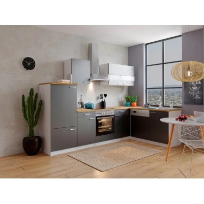 Respekta Winkelküche KBL280WGCG 280 X 172 Cm Grau-Weiß-Butcher Nussbaum 3 Respekta Winkelküche KBL280WGCG 280 X 172 Cm Grau-Weiß-Butcher Nussbaum