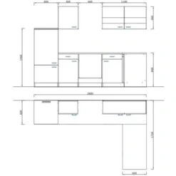 Respekta Winkelküche KBL280WGCG 280 X 172 Cm Grau-Weiß-Butcher Nussbaum 15 Respekta Winkelküche KBL280WGCG 280 X 172 Cm Grau-Weiß-Butcher Nussbaum -Kuchenwelt 187 4384 neu KBL280WGCG 04