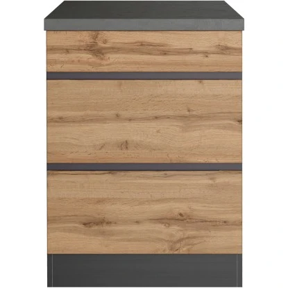 Held Möbel Küchenunterschrank Turin 60 Cm Mit Auszügen Wotaneiche/Graphit 4 Held Möbel Küchenunterschrank Turin 60 Cm Mit Auszügen Wotaneiche/Graphit – Bild 2