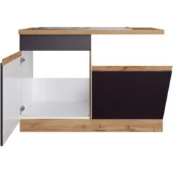 Held Möbel Spülenunterschrank Turin 120 Cm Mit GSP-Blende Graphit/Wotaneiche -Kuchenwelt 189434 11016600 S 02