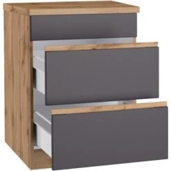 Held Möbel Kochfeldumbauschrank Turin 60 Cm Graphit/Wotaneiche -Kuchenwelt 189524 11016600 S 03