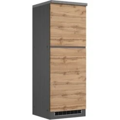 Held Möbel Kühlschrankumbauschrank Turin 60 Cm Wotaneiche/Graphit