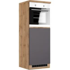 Held Möbel Ofenumbauschrank Turin 60 Cm Graphit/Wotaneiche