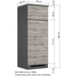 Held Möbel Umbauschrank Für Kühl/Gefrierkombi Turin 60 Cm Graphit/Wotaneiche 20 Held Möbel Umbauschrank Für Kühl/Gefrierkombi Turin 60 Cm Graphit/Wotaneiche -Kuchenwelt 189543 11016600 VM 07