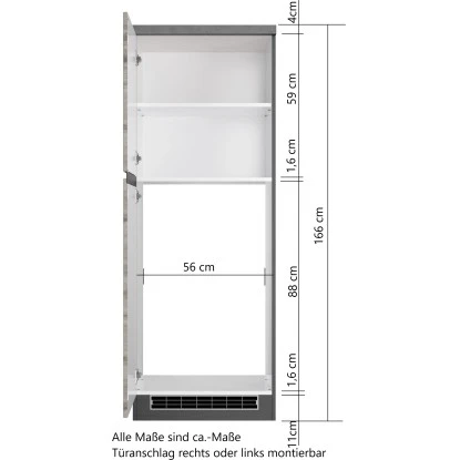 Held Möbel Kühlschrankumbauschrank Turin 60 Cm Graphit/Wotaneiche 7 Held Möbel Kühlschrankumbauschrank Turin 60 Cm Graphit/Wotaneiche – Bild 5