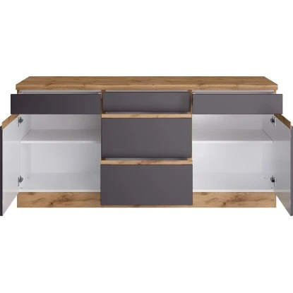 Held Möbel Küchenunterschrank Turin 180 Cm Graphit/Wotaneiche 5 Held Möbel Küchenunterschrank Turin 180 Cm Graphit/Wotaneiche – Bild 3