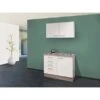 Flex-Well Exclusiv Miniküche Eico 100 Cm Magnolienweiß-Tennessee Eiche