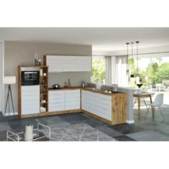 Held Möbel Winkelküche 240 Cm - 270 Cm Matt Weiß-Wotaneiche -Kuchenwelt 1 11016600 1028.6291 3b 14