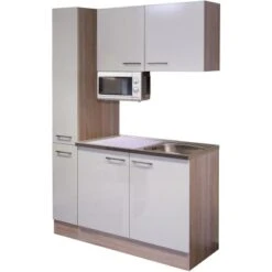 Flex-Well Singleküche 130 Cm Orlando Kaschmir Glanz-Sonome Eiche -Kuchenwelt 1 g 130 801 000 nepal frei