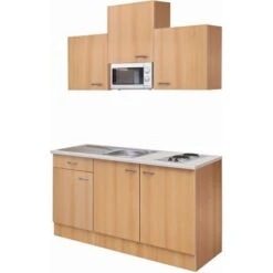 Flex-Well Classic Singleküche Nano 150 Cm Buche Nachbildung -Kuchenwelt 1 g 150 1003 019 nano frei