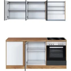 Held Möbel Winkelküche 240 Cm - 180 Cm Matt Weiß-Wotaneiche -Kuchenwelt 20 11016600 1013.6291 2b 4