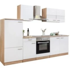 Respekta Küchenzeile KB270ESWC 270 Cm Weiß-Eiche Sägerau Nachbildung Glänzend -Kuchenwelt 2161040 KB270ESWC 04