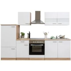 Respekta Küchenzeile KB270ESWC 270 Cm Weiß-Eiche Sägerau Nachbildung Glänzend -Kuchenwelt 2161040 KB270ESWC 06