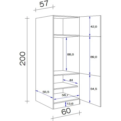 Flex-Well Exclusiv Geräteumbauschrank Valero 60 Cm Hochglanz Weiß-Sonoma Eiche 4 Flex-Well Exclusiv Geräteumbauschrank Valero 60 Cm Hochglanz Weiß-Sonoma Eiche – Bild 2