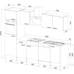 Respekta Economy Küchenzeile KB280EYC 280 Cm Cappuccino-Eiche York Nachb. 16 Respekta Economy Küchenzeile KB280EYC 280 Cm Cappuccino-Eiche York Nachb. -Kuchenwelt 2494359 4834 KB280EYC 03