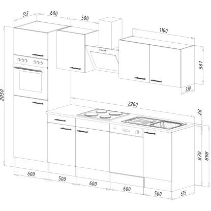 Respekta Economy Küchenzeile KB280EYC 280 Cm Cappuccino-Eiche York Nachb. 6 Respekta Economy Küchenzeile KB280EYC 280 Cm Cappuccino-Eiche York Nachb. – Bild 4