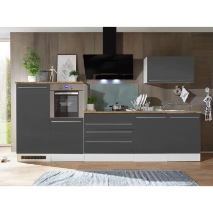 Respekta Premium Küchenzeile 320 Cm Grau-Weiß Hochglanz 3 Respekta Premium Küchenzeile 320 Cm Grau-Weiß Hochglanz