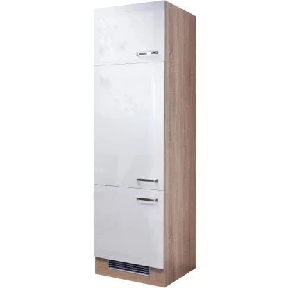 Flex-Well Exclusiv Geräteumbauschrank Valero 60 Cm Hochglanz Weiß-Sonoma Eiche 3 Flex-Well Exclusiv Geräteumbauschrank Valero 60 Cm Hochglanz Weiß-Sonoma Eiche