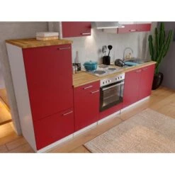 Respekta Küchenzeile KB270WR 270 Cm Rot-Weiß 13 Respekta Küchenzeile KB270WR 270 Cm Rot-Weiß -Kuchenwelt 27438 4384 neu KB270WRG 03