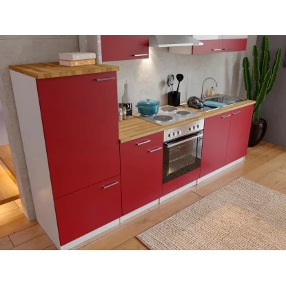 Respekta Küchenzeile KB270WR 270 Cm Rot-Weiß 6 Respekta Küchenzeile KB270WR 270 Cm Rot-Weiß – Bild 4