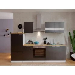 Respekta Küchenzeile KB270WG 270 Cm Grau-Weiß -Kuchenwelt 27503 4384 neu KB270WGG 02