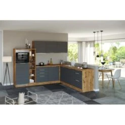 Held Möbel Winkelküche 240 Cm - 270 Cm Matt Grau-Wotaneiche -Kuchenwelt 2 11016600 1028.6293 3b 14