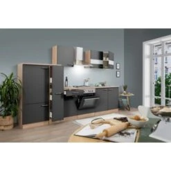 Respekta Küchenzeile KB300ESG 300 Cm Grau-Eiche Sägerau Nachbildung -Kuchenwelt 3129178 KB300ESG 01