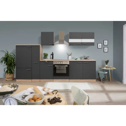 Respekta Küchenzeile KB300ESGC 300 Cm Grau-Eiche Sägerau Nachbildung 5 Respekta Küchenzeile KB300ESGC 300 Cm Grau-Eiche Sägerau Nachbildung – Bild 3